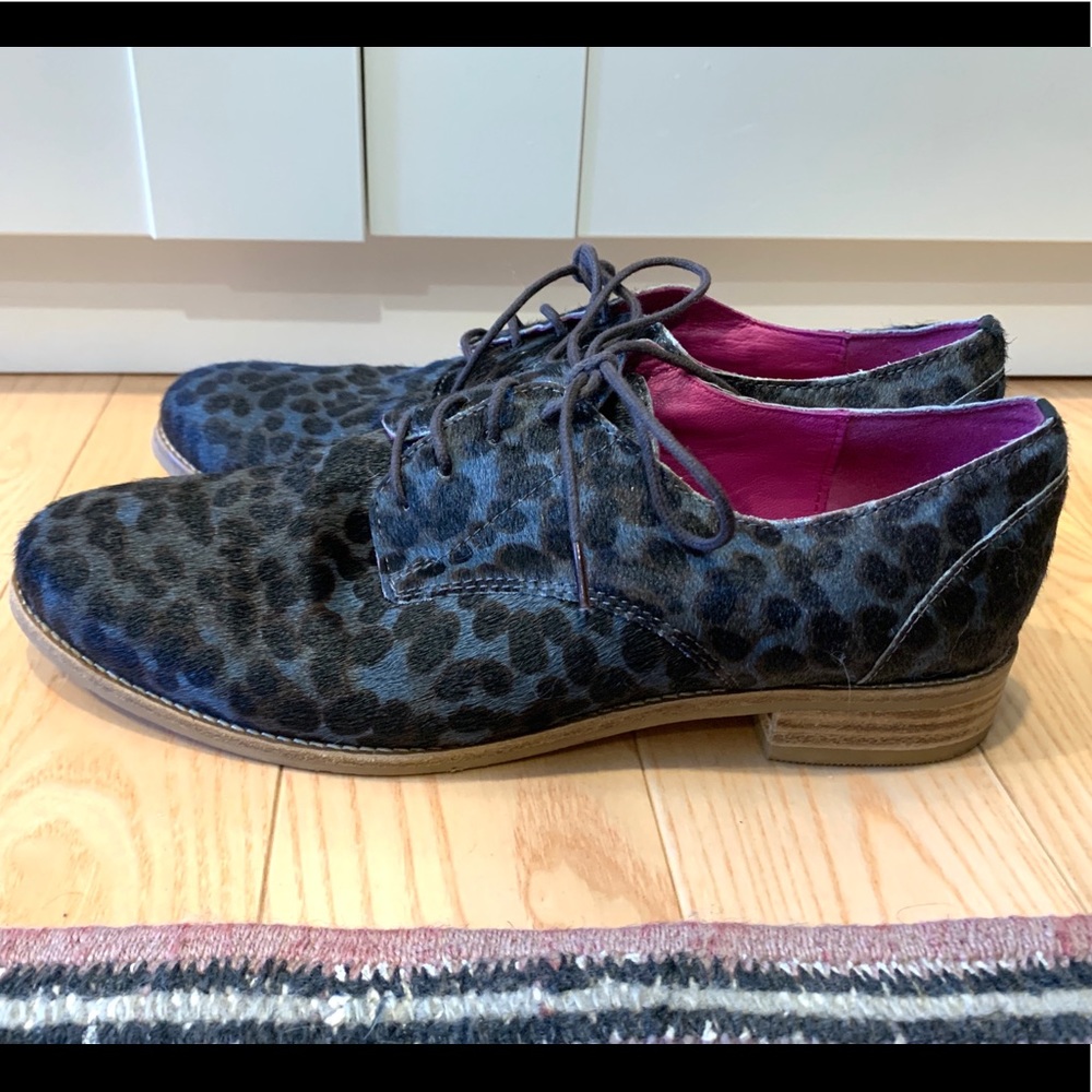 Boden Cheetah Calf Hair Lace Up Shoes